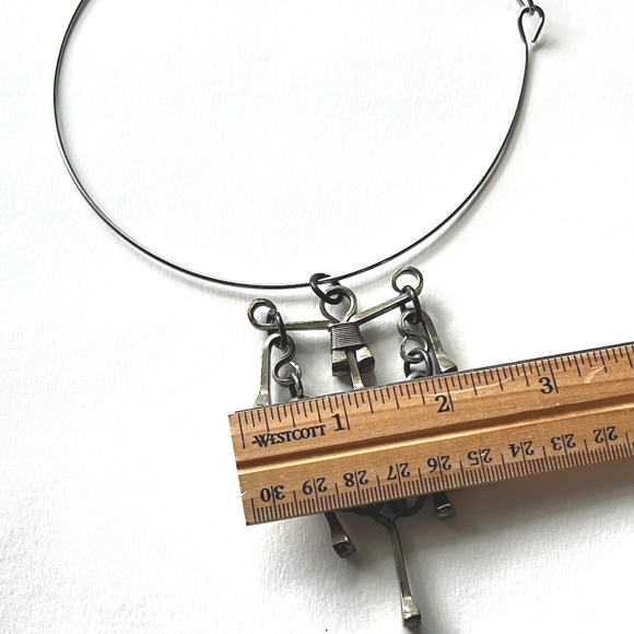 Brutalist Jewelry - Mid Century Modern -   Horseshoe Nail Necklace  Pendant - Picture 5 of 6